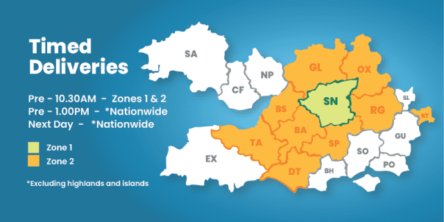 timed deliveries Swindon map