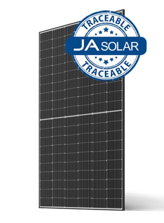 JA Solar 530W N-type Bifacial Double Glass LB Traceable Black Frame MC4